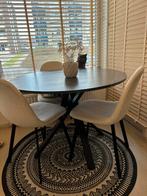 TAFEL IKEA Marmerpatroon en stoelen, Ophalen of Verzenden, Gebruikt, Rond, 100 tot 150 cm