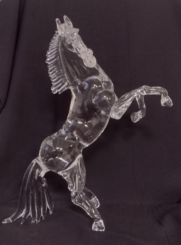 glasobject van een steigerend paard Murano ? glasblazen, Antiek en Kunst, Antiek | Glas en Kristal, Ophalen of Verzenden