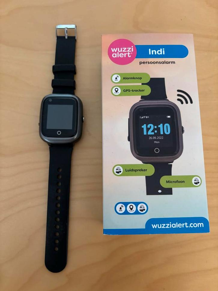 Wuzzi Alert Indi Smartwatch - Persoonsalarm, Sieraden, Tassen en Uiterlijk, Smartwatches, Zo goed als nieuw, Android, Zwart, GPS