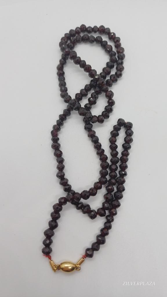 Vintage Granaat Ketting 14k Goud, Sieraden, Tassen en Uiterlijk, Kettingen, Goud, Rood, Met edelsteen, Ophalen of Verzenden