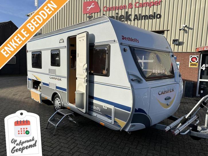 DETHLEFFS CAMPER 470V MOVER-TENT-ENKELBED, TOP!, Caravans en Kamperen, Caravans, Bedrijf, tot en met 4, 1000 - 1250 kg, Rondzit