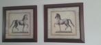 Twee Schilderijen Paarden - 84x84 cm, Ophalen of Verzenden, Zo goed als nieuw, Schilderij, 75 tot 100 cm