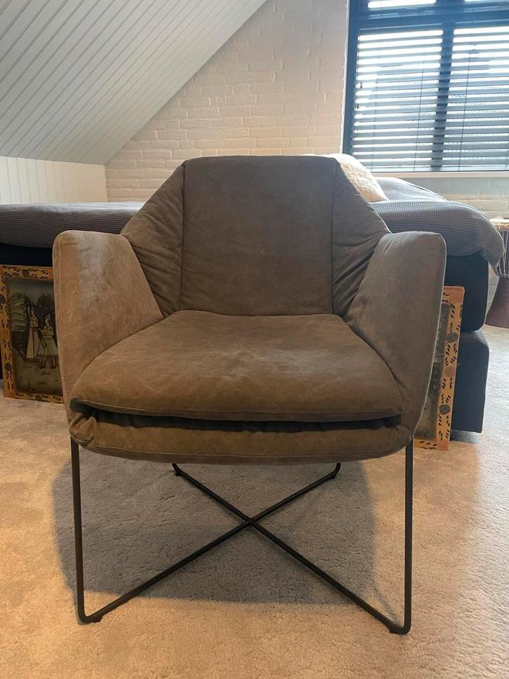 Yaya Design Stoel - Grijs Antraciet, Uitwasbaar, Huis en Inrichting, Fauteuils, Zo goed als nieuw, Stof, 50 tot 75 cm, Minder dan 75 cm