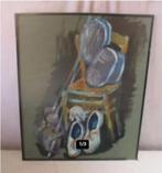 Mooi Aquarel 'Stoelen Maskers Schoenen en Degens' - E.D., Ophalen of Verzenden