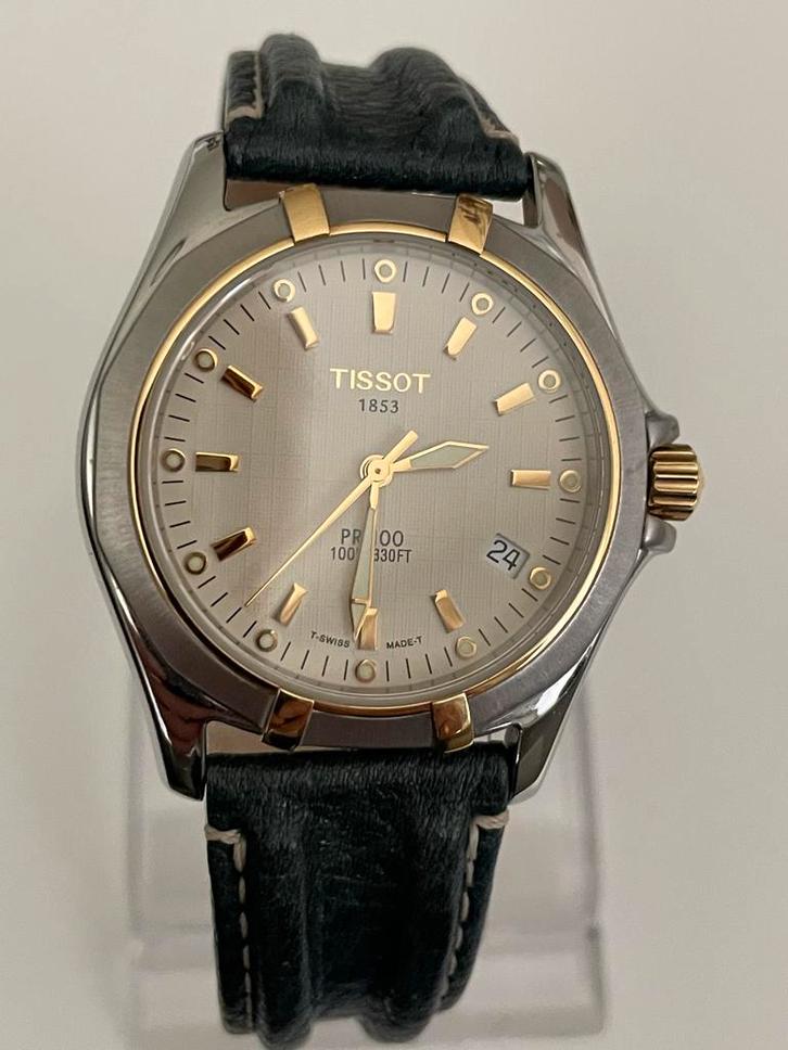 Tissot PR 100 Polshorloge, Sieraden, Tassen en Uiterlijk, Horloges | Heren, Zo goed als nieuw, Polshorloge, Staal, Leer, Ophalen of Verzenden