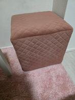 Riviera Maison Oud roze Poef, Ophalen, Minder dan 50 cm, Rond, Minder dan 50 cm