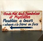 Brocante oud Frans ijzeren reclame bord dubbelzijdig, Verzenden