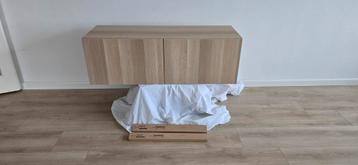 3 ikea besta wandmeubel kastjes met ophangrails - afbeelding 2