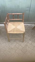 Houten stoel met rieten zitting, Gebruikt, Bruin, Ophalen of Verzenden, Eén