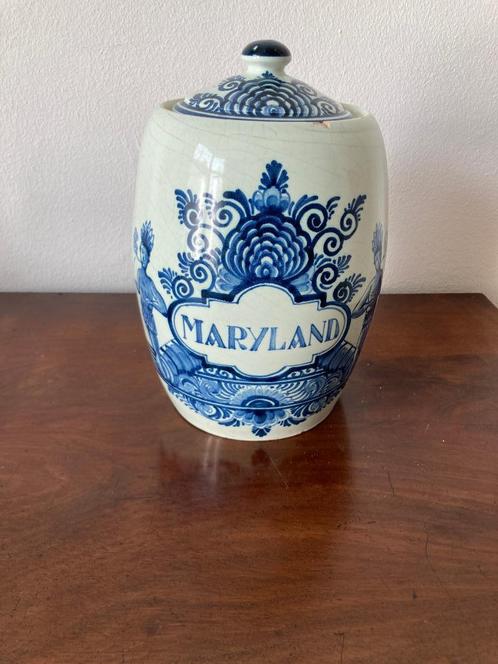 Antieke apotheker pot ‘Maryland’. onderzijde: 201 Delft V.G., Antiek en Kunst, Antiek | Keramiek en Aardewerk, Ophalen of Verzenden