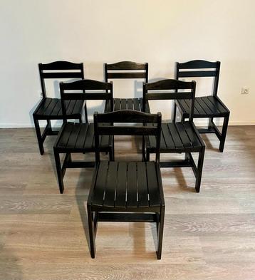 zes vintage stoelen jaren 60 hout eetkamerstoelen beschikbaar voor biedingen