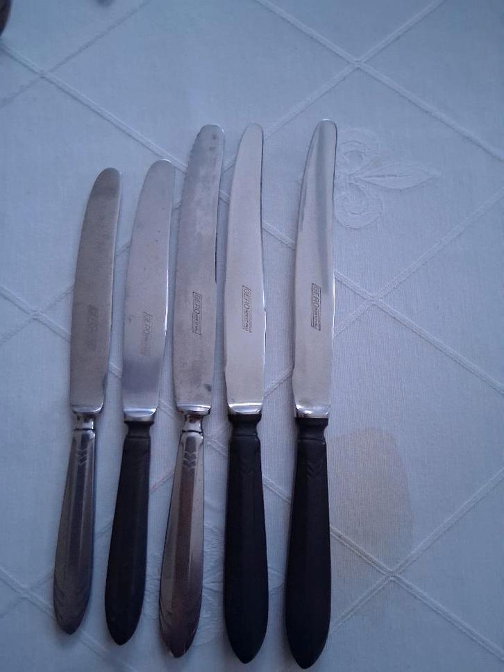 Gero zilmeta messen model 581 visgraat, Huis en Inrichting, Keuken | Bestek, Gebruikt, Rvs of Chroom, Ophalen of Verzenden