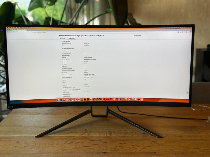 Acer Predator X34P 34” Ultrawide 120Hz, Computers en Software, Monitoren, 101 t/m 150 Hz, DisplayPort, HDMI, Gaming, Ingebouwde speakers