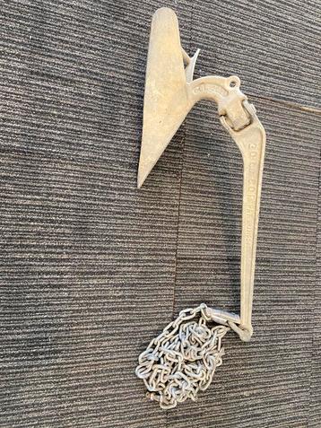 9 kg Anker met 4 meter ketting  ploegschaaranker beschikbaar voor biedingen