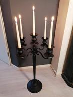 Luxe Set van 2 Zwarte 5-Armige Kandelaars - 79cm, Ophalen, Metaal, 75 cm of meer