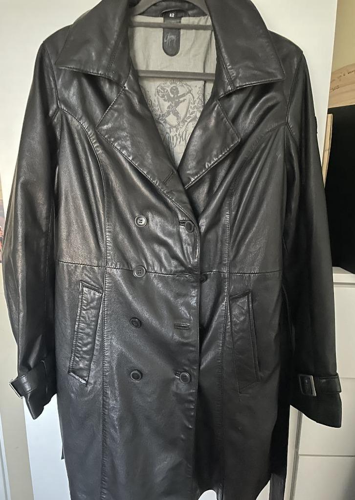 Leren damesjas. zwart, maat 42, Gipsy, Kleding | Dames, Jassen | Zomer, Zo goed als nieuw, Maat 42/44 (L), Zwart, Ophalen of Verzenden