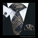 Dennis Gadgets: 100 % zijden stropdas ( 3 delig !! ) DG 1714, Nieuw, Met patroon, Blauw, Ophalen