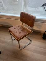 2 Gratis vintage stoelen, Ophalen, Gebruikt, Bruin, Leer