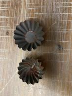 2 antieke deeg bak puddingvorm vormpjes muffin koek cake, Antiek en Kunst, Antiek | Keukenbenodigdheden, Ophalen of Verzenden
