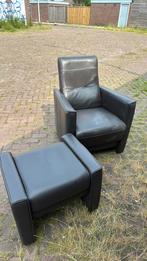 Fauteuil met bijbehorende voetenbank, Huis en Inrichting, Fauteuils, Ophalen, Zo goed als nieuw, 75 tot 100 cm, 50 tot 75 cm