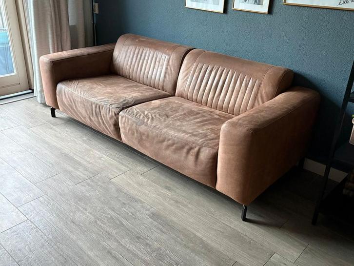 3zits bankstel bruin, Leen Bakker (2021), bruine bank, Huis en Inrichting, Banken | Bankstellen, Gebruikt, Rechte bank, Driepersoons