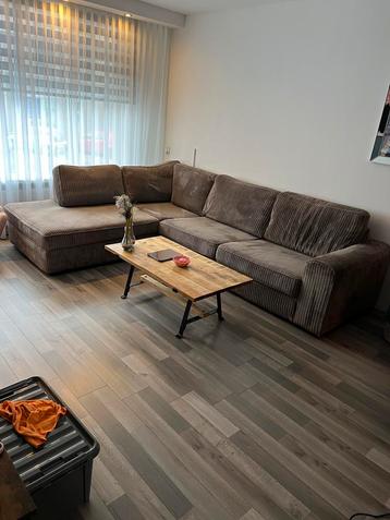 Mooie Taupe Rib Hoekbank - Rookvrij & diervrij huis beschikbaar voor biedingen