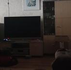 WandmeubelTv kast en vitrinekast berkenkleur met zilvergrijs, Huis en Inrichting, Ophalen, Overige materialen, Gebruikt, Minder dan 150 cm