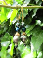 Oorbellen Paula swarovski parels-kristal-shellparel goud, Sieraden, Tassen en Uiterlijk, Oorbellen, Hangers, Nieuw, Groen, Goud