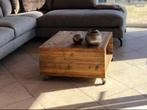 Salontafel steigerhout verrijdbaar, Ophalen, Gebruikt, 50 tot 100 cm, Vierkant