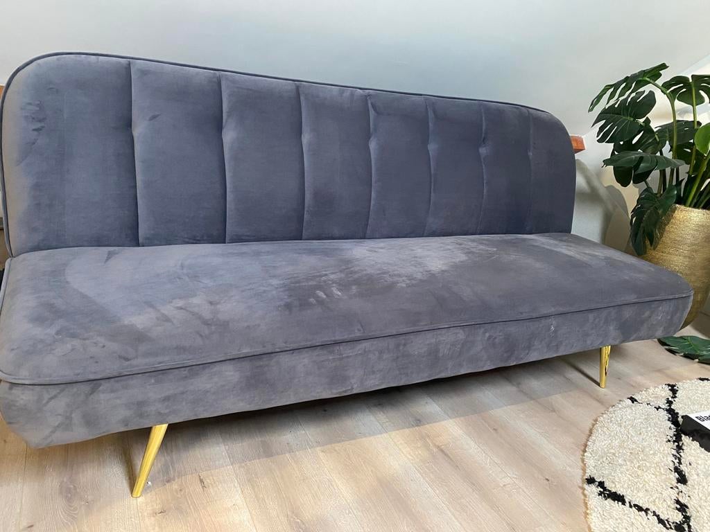 Slaapbank velvet, Huis en Inrichting, Slaapkamer | Slaapbanken, Ophalen, Zo goed als nieuw, Tweepersoons