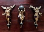 Antieke houten poppen voor een staartklok, Antiek en Kunst, Ophalen of Verzenden