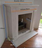 Sierlijke witte marmeren schouw (105 cm breed), Huis en Inrichting, Haarden, Ophalen of Verzenden, Zo goed als nieuw, Elektrische haard