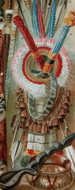 Lithografische prent 1895 Native Americans Indianen Cultuur, Verzamelen, Verzenden, Voor 1940, Gebruikt, Overige onderwerpen