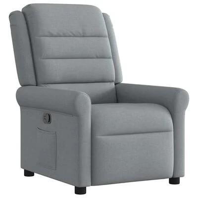 Fauteuil verstelbaar stof grijs ZONDER HANDLEIDING, Huis en Inrichting, Fauteuils, Zo goed als nieuw, Hout, Metaal, Stof, Ophalen of Verzenden