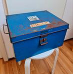 PTT metalen sorteer kist archief doos blauw vintage super, Gebruikt, Ophalen of Verzenden, Gebruiksvoorwerp
