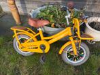 Gele fiets cooper 14 inch met zijwieltjes, Ophalen, Zijwieltjes, Gebruikt, Minder dan 16 inch