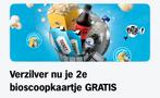 Tweede bioscoopkaartje gratis, Tickets en Kaartjes, Twee personen, Kortingsbon
