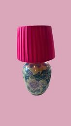 Vintage lamp met roze kap - zoet en vintage, Ophalen of Verzenden, Zo goed als nieuw, Rond