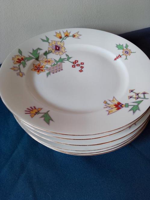 6 antieke karakteristieke borden - Altrohlau, Tsjechië 1920?, Antiek en Kunst, Antiek | Servies los, Ophalen of Verzenden