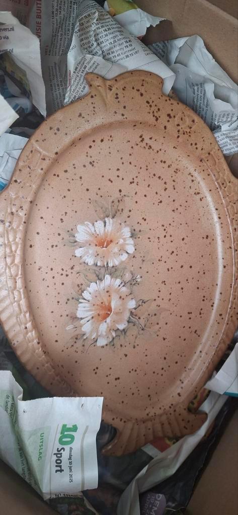 6 leuke terracotta (vis)hapjes serveer borden, Huis en Inrichting, Woonaccessoires | Schalen en Manden, Zo goed als nieuw, Schaal