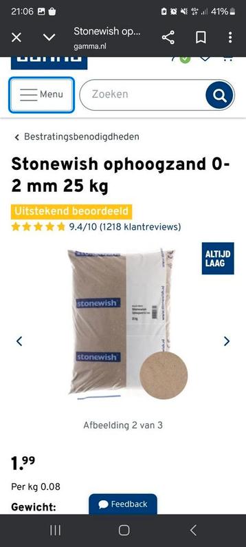 8 Nieuwe zakken ophoog zand beschikbaar voor biedingen