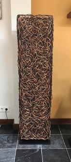 Staande designlamp van riet, Huis en Inrichting, Lampen | Vloerlampen, Ophalen, Design, Hout, Zo goed als nieuw