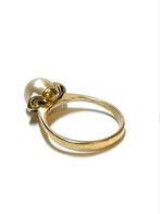 14k gouden ring met een parel, Goud, Goud, Ophalen of Verzenden, Dame