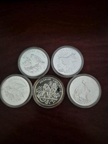 0.999 zilver 100 gram 5x20 gram WWF/WNF dieren beschikbaar voor biedingen