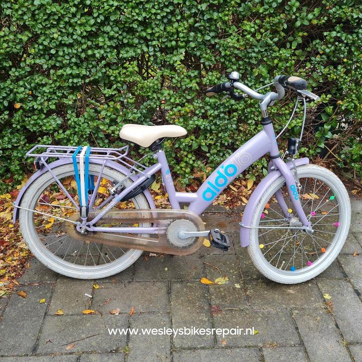 Aldo Power Team 20inch/handremmen en terugtraprem/Mat Lila, Fietsen en Brommers, Fietsen | Kinderfietsjes, Zo goed als nieuw, 20 inch of meer