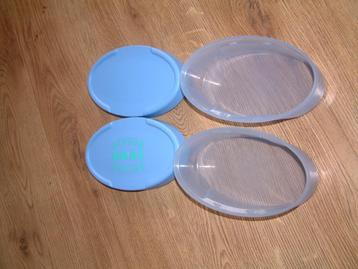 Tupperware 2 ovale dozen trommels blauw 0,5 L beschikbaar voor biedingen