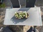 Tuin tafel metaal/kunststof, Ophalen, 4 zitplaatsen, Kunststof, Gebruikt