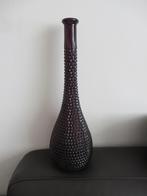Sixties Italiaans glas design, hoge glazen fles donker paars, Antiek en Kunst, Ophalen of Verzenden
