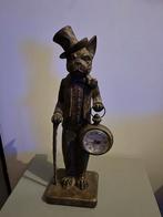 Hond in pak met werkende klok, Ophalen of Verzenden, Gebruikt, Analoog, Wekker of Tafelklok