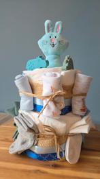 Feestelijke blauwe jongens luiertaart, diaper cake, Ophalen of Verzenden, Nieuw